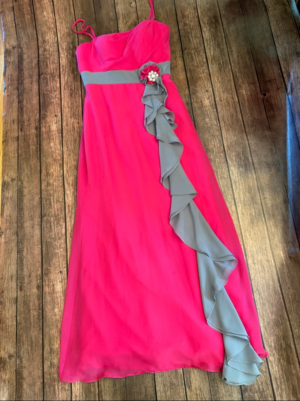 Alexia Designs Hot Pink Full Length Dress Sz 10